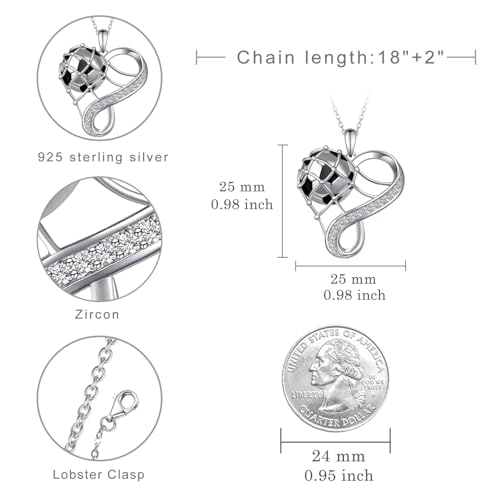 Volleyball/Tennis/Soccer/Basketball/Pcikleball/Baseball/Golf/Football Necklace 925 Sterling Sliver Sport Necklace for Women Sport Jewelry Gifts for Sports Fans4