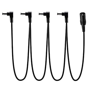 1 to 4 Way Daisy Chain Cable for 9V power adapter Up to 4 pedals can be connected to the power supply The cable length between each plug is 30cm Voltage: 9V,Current: 2000mA (Max) Package Included: 1x 4 way guitar effect pedal power supply splitter ca...