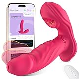 Yivans G Punkt und Klitoris Vibration für Frauen, APP Fernbedienung Tragbarer Dildo Vibrator Butterfly Vibrator mit 9 * 9 Swing Lecken Vibrationsfunktion Sexspielzeug für Frauen Solo & Paarspiele