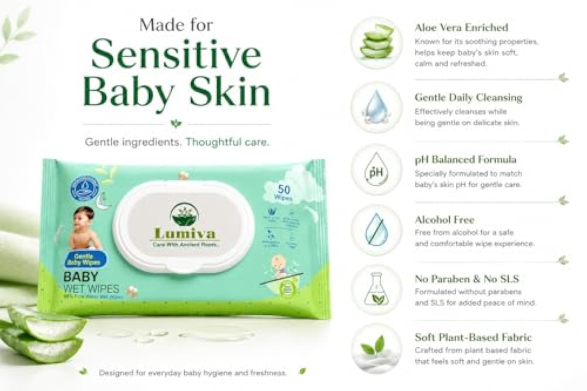 Aloe Vera & Vitamin E Hypoallergenic Wet Wipes