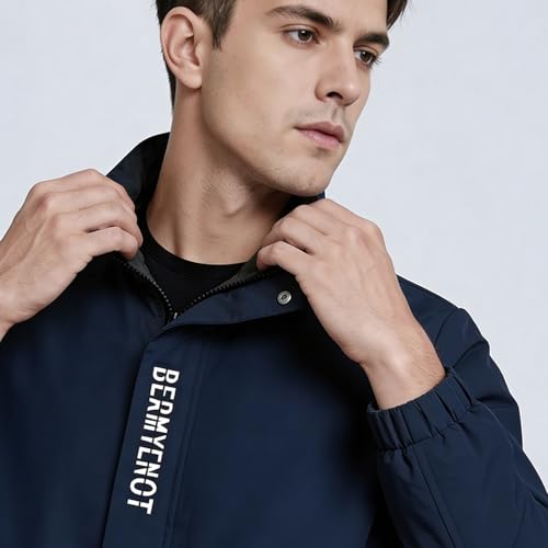 Image of MIA FASHION Men's Stylish Winter Jacket, Full Sleeve, Regular Fit | Stand Collar, Windcheater & Zipper Closure jacket