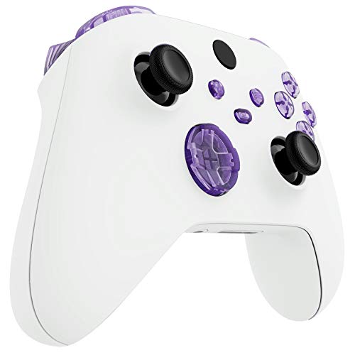 Image of eXtremeRate Replacement Buttons for Xbox Series X & S Controller, Clear Atomic Purple Custom Accessories Bumpers Trigers Dpad ABXY Start Back Sync Share Keys Parts for Xbox Core Wireless Controller