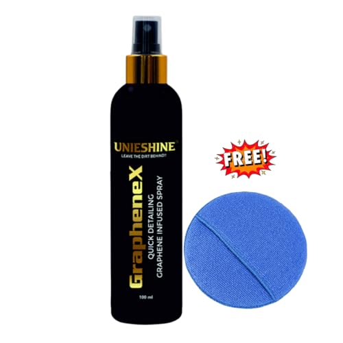Image of GrapheneX Quick Detailer Ceramic Coating Spray 100ml | Graphene + Ceramic Hybrid Car & Bike Polish | High Gloss, Hydrophobic Protection & Slick Finish with Free Microfiber Pad