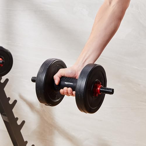 Image of Amazon Basics Thick Dumbbell & Barbell Grips | Non-Slip Rubber Grips | Easily Attachable to Barbell, Dumbbell & Kettlebell | Large | Black