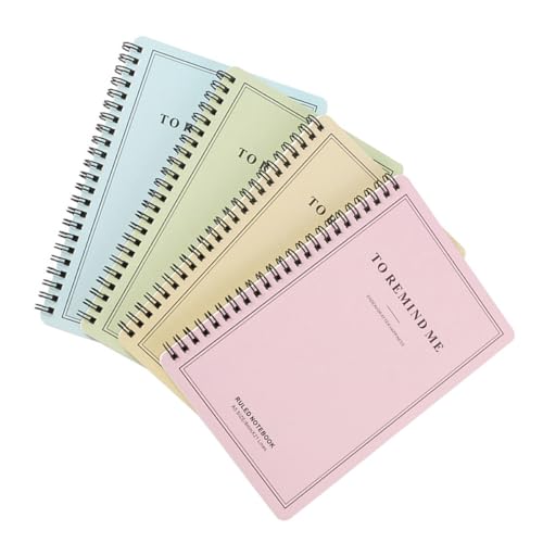 Lot de 4 cahiers à spirale latérale A5 avec papier épais pour notes