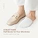 Jinny's Shoppe 8/12 Pairs Womens No Show Half Socks Seamless Non-Slip Invisible Grip Liners Toe Topper Covers for Mules Clogs (US, Alpha, One Size, Regular, Short, 2 White, 2 Tan, 2 Gray, 2 Black)