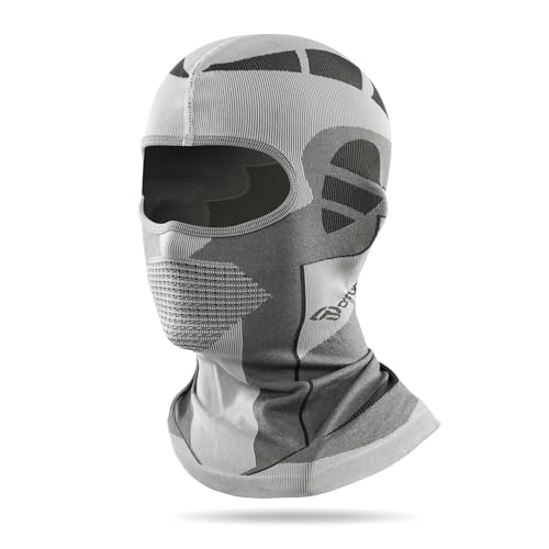 XFSRG Pasamontañas Moto Invierno Balaclava Hombre Negro Diseño Ergonómico para Deportes y Actividades al Aire Libre (FR/ES, Alpha JASPO, Talla única, Gris)