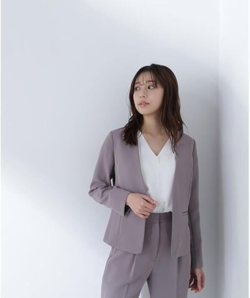 ナチュラルビューティーベーシック　ノーカラースーツセットアップ　S 洗える Amazon | [ナチュラルビューティーベーシック] ドビーツイル SETUP