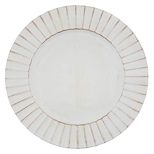 Platos base con diseño plisado, set x4, plástico marfil miniatura 1