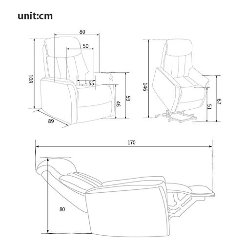 GAAHRQQQ Lift Chairs Recliners for Elderly Lazy Boy Recliner Massage Chairs Full Body and Recliner Cord Sofa Home Theater Seating Ergonomic Lounge Chair Leather - Image 4