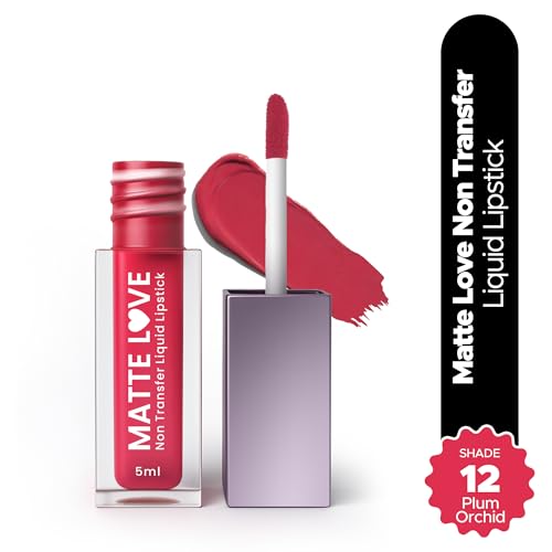 Image of Hilary Rhoda Matte Love Non Transfer Liquid Lipstick | Lightweight & Matte Finish | Waterproof Lipstick for Women | Long Lasting & Non-Drying Lipstick | 5ml (Plum Orchid - Shade 12)