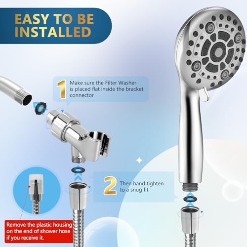 Dakings B55135CP 6 Spray Modes High Pressure Handheld Showerhead Set Upgraded 5 Inches Shower Head thumb #4