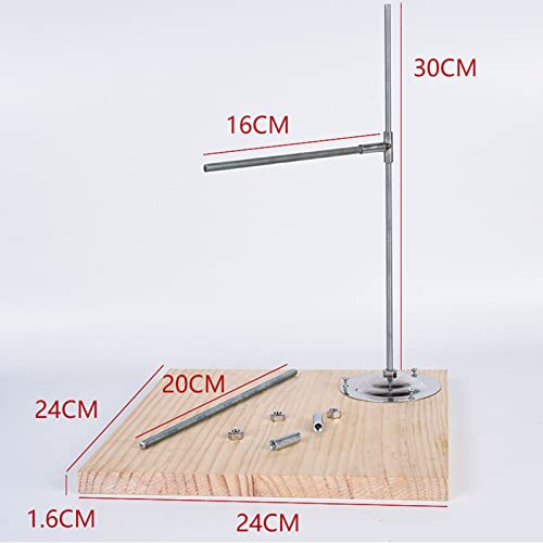 Soporte de arcilla ajustable para esculpir, andamio de escultura de altura ajustable con base de madera y herramientas de tubería de metal para modelado de manualidades