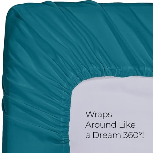 Image of Utopia Bedding Queen Fitted Sheet - Bottom Sheet - Deep Pocket - Soft Microfiber - Shrinkage and Fade Resistant - Easy Care -1 Fitted Sheet Only (Denim Blue)