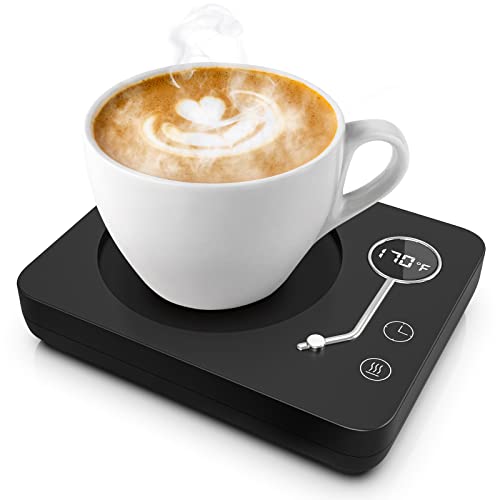 Chauffe Tasses, Mug Chauffant Électrique avec 3 Réglages de Température, Chauffant Tasses à Café/Thé/Lait/Cacao Arrêt Automatique après 4 Heures Tasse chauffante pour Bureau Domestique Cover