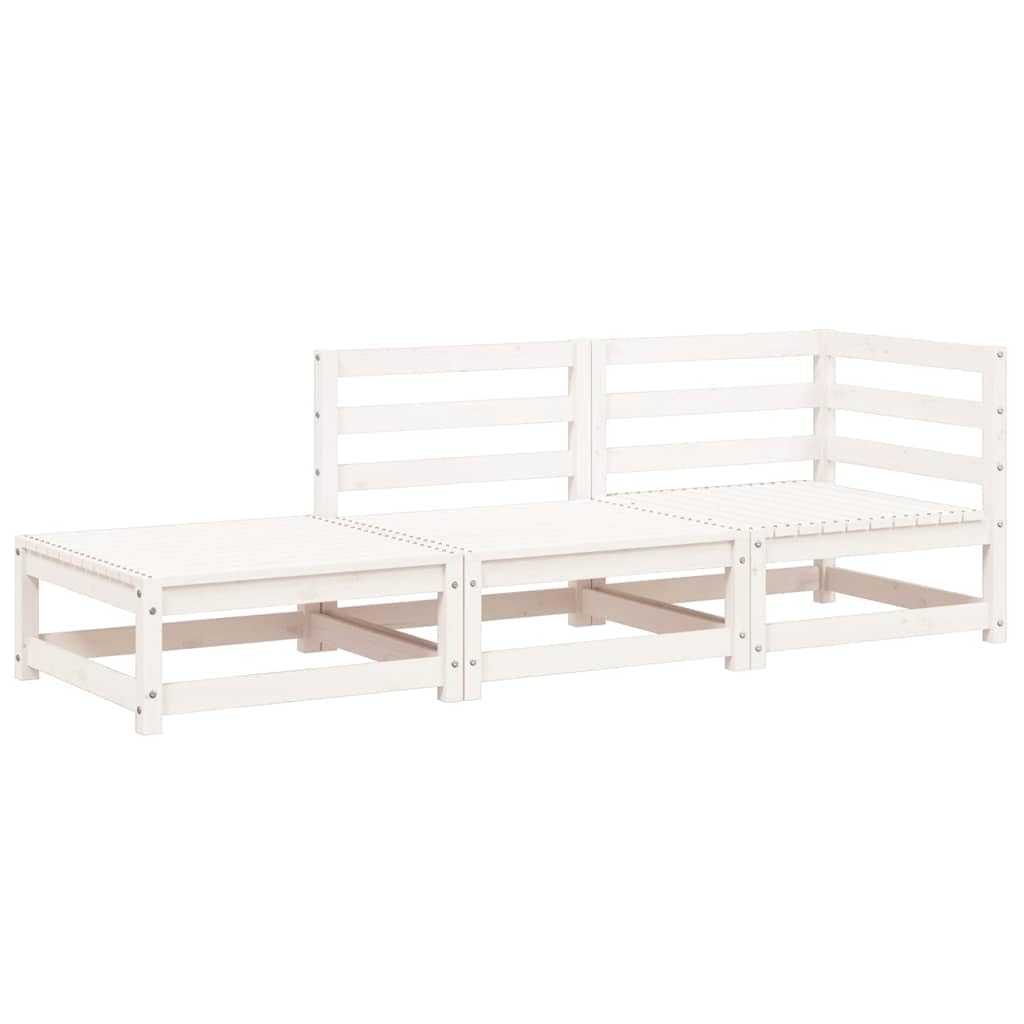 Divano da Giardino 2 Posti con Poggiapiedi Legno Pino Bianco