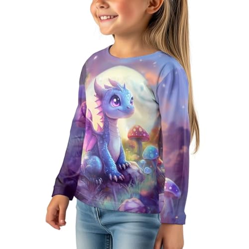 Image of WELLFLYHOM Long Sleeve T-Shirt for Boys Girls 3-16 Years Old Tee Tops Crewneck Pullover Shirts Fall Outfits