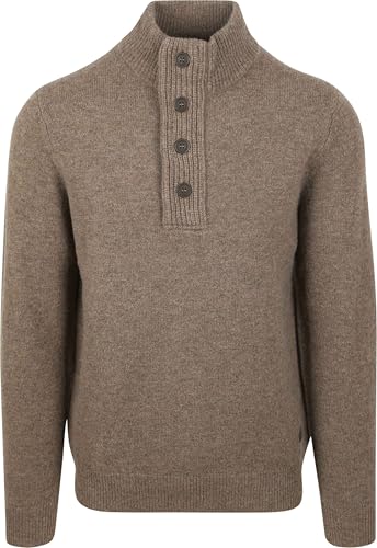 Barbour Knitted Sweater Half Zip Sid Regular Fit Light Brown L