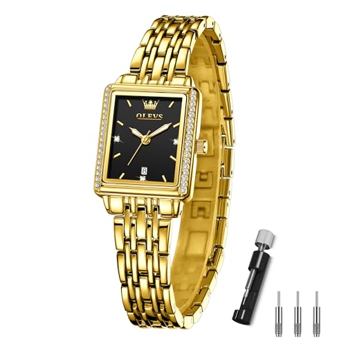 OLEVS Ŏv fB[X lp S[h lC fB[XEHb` Gold Watch for Women h NH[c wlpr v AiO rWlXr v fB[X LL ꂢ  Ladies Watch prv