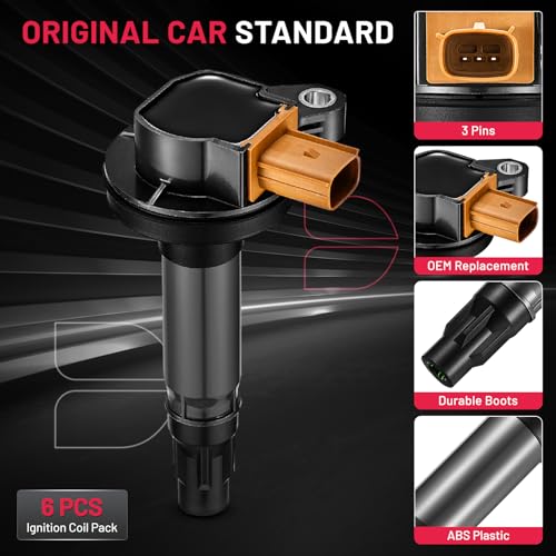 Image of BDFHYK Ignition Coils Pack UF646 Compatible with Ford F150 2011-2016 Explorer Expedition Transit-150 Taurus Flex Lincoln MKS MKT Navigator V6 3.5L Ford Oem Coil Pack Coil for Lincoln DG549 Set of 6