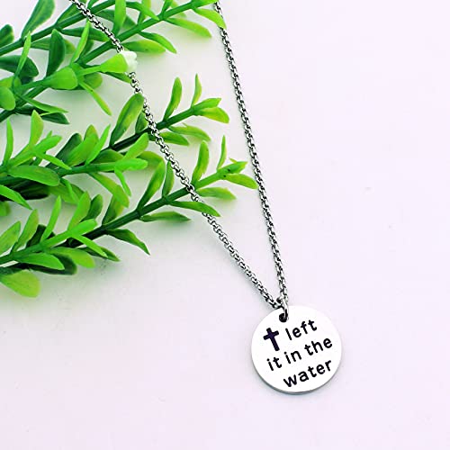 Image of Left it in the Water Adult Baptism Gift Christian Religious Necklace Jewelry Confirmation Gift(Necklace)