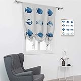 GugeABC Fish Thermal Curtain, Array of Fish Silhouettes Marine Life Sea Ocean Related Images Pattern...