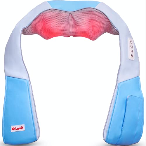 Shiatsu Neck, Shoulders Back Massager With Heat -Deep Tissue 3D kneading -Heated Lower Back & Neck Massager -Soothing Relief From Muscle Aches & Pain -Electric Self Massager- Home Office & Car, 50%Off