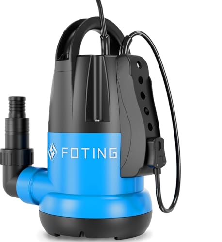 Image of FOTING Sump Pump 3 /4HP Dirty Submersible Water Pump,2400GPH Utility Pump Thermoplastic Electric Portable Transfer Water Pump for Swimming Pool Pond Basement with 16ft Power Cord, with Float Switch