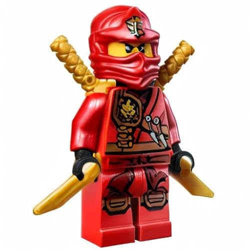 Ninjago: minifigure Kai (ninja rossa) con spada e due katane (spade) - Lego - Immagine 4