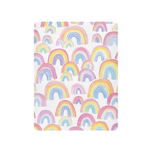 Image of Crib Sheet Breathable Soft Crib Mattress Sheet for Baby Toddler Boys Girls Fitted Crib Sheet Fit Standard Crib Mattress 52 x 28 Inch Gradient Cute Rainbows