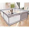 Baby Playpen 50×50 Inch, Play Pens for Babies and Toddlers Baby Fence Baby Play Yards for Indoor & Outdoor with Breathable Mesh Anti-Fall Playpen