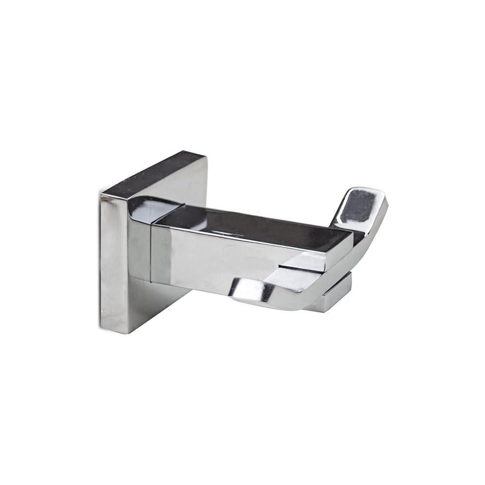 Vetrineinrete® Set Bagno Moderno Quadrato in Acciaio Cromato e Vetro Satinato Opaco 6 Pezzi Accessori arredo Bagno F3