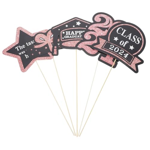TOPPERFUN 5paquetes De Jarrón De Graduación Decoración para Tartas Adornos para Cupcakes Tarjetas Decorativas para Fiestas De Graduación Diseño De Etiquetas para Jarrones