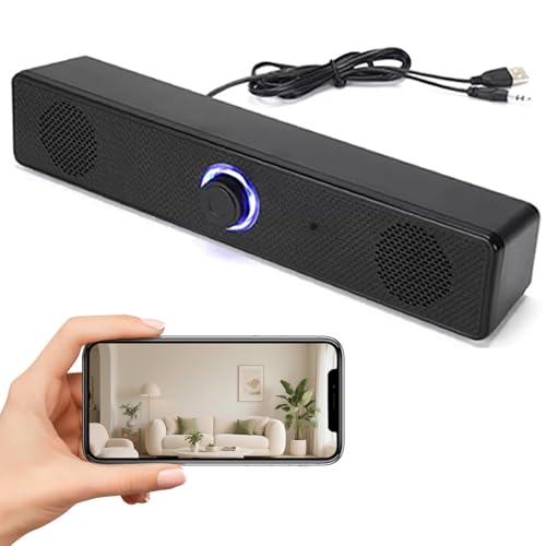 ULar Hidden Camera Wireless Speaker, 4K WiFi Camera with Motion Detection & App Alerts, 100° View, 32GB SD Card Included, Works with 2.4GHz WiFi6 for Home Security, Indoor Monitoring -No Audio