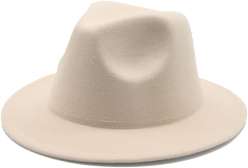Felt Hat Spring and Fall Europe and The United States Wide-Brimmed Bowler Jazz Flat-Brimmed