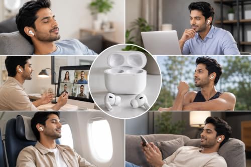 Image of BT-30 OG Series Truly Wireless Earbuds with 24H Playtime, Bluetooth 5.3, HD Sound, Touch Controls, Fast Pairing, Built-in Mic, Type-C Charging Case & Silicone Cover - White