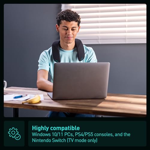 Image of Panasonic SoundSlayer Wireless Wearable Speaker System for Gaming, Movies and Music, Lightweight Neck Speaker with Built-in Microphone and Immersive, Dimensional Sound - SC-GNW10 (Black)