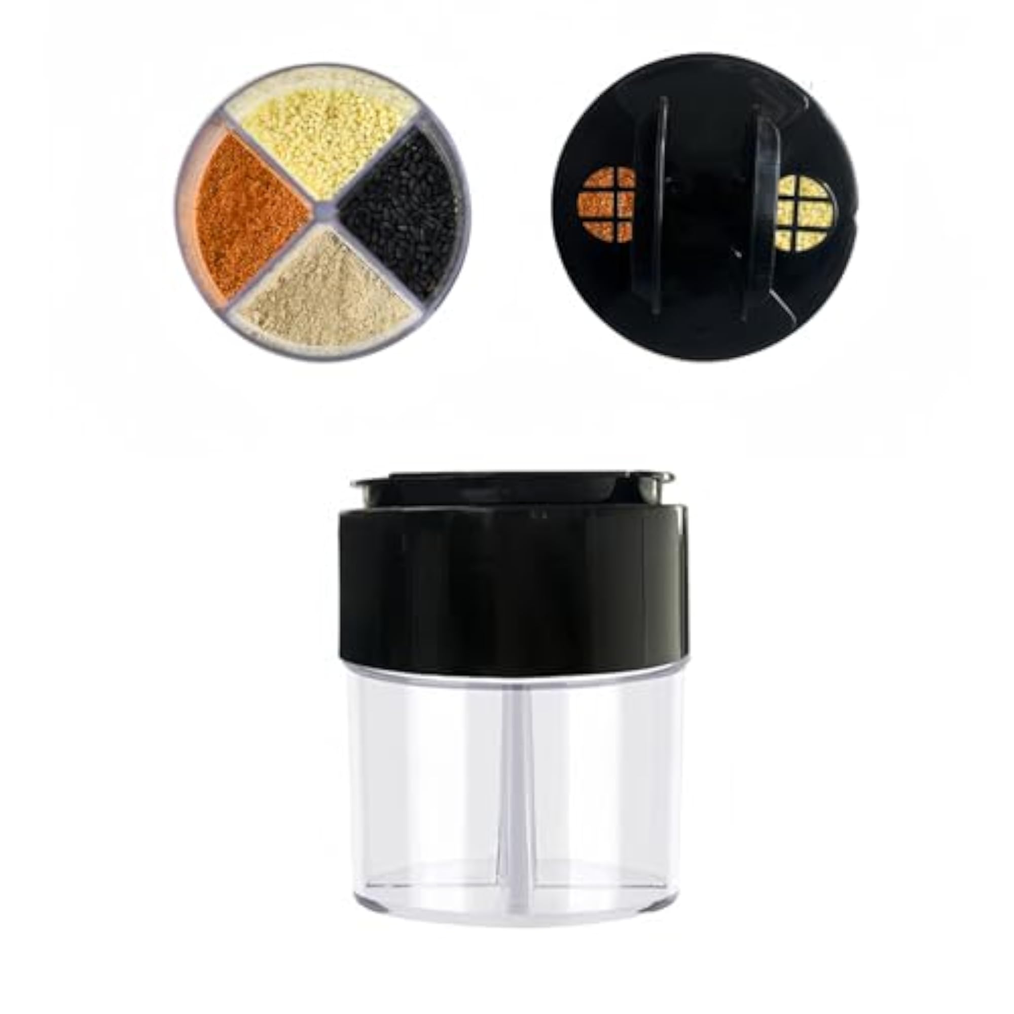 Portable Plastic Spice Jars with Flip Lid, Set of 4