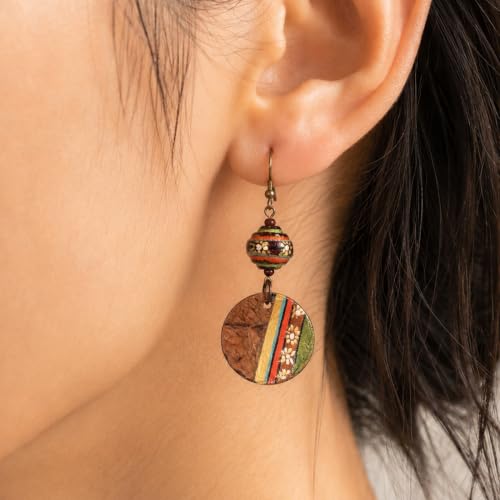 Image of Handcrafted Tribal & Dhokra Art Earrings for Women - Wooden, Nature-Inspired Statement Drop & Traditional Ethnic Designs