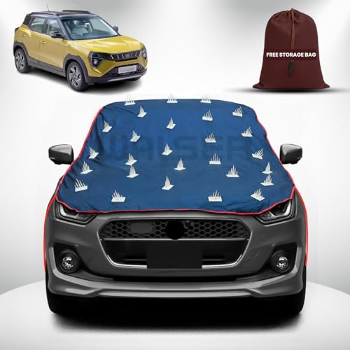 Image of WALSER Spike Car Cover for Mahindra XUV 3X0 | Anti-Climb Nail Guard for Dogs & Monkeys | Protects Bonnet, Roof & Dicky | UV, Dust & Snow Protection | Spike Cover with 4 Adjustable Hook