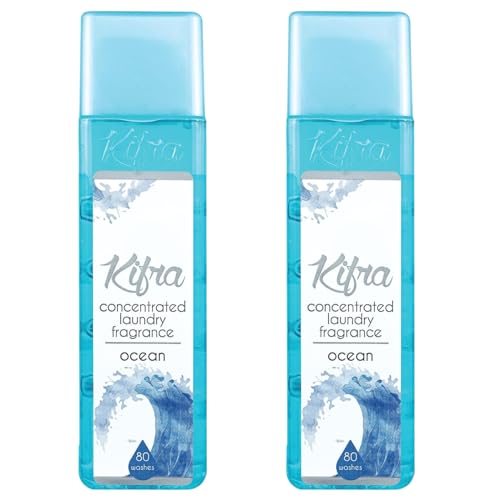 Ocean Concentrated Laundry Fragrance 200ml 80 Washing Cycles - Long Lasting Perfume Fabric Conditioner Highly-Concentrated Formula Soft & Refreshed Compartment - Pack of 2