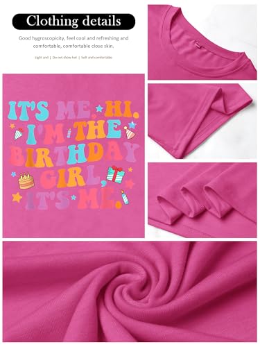 Image of Oversized Shirt for Women It's Me Hi I'm Birthday Girl It's Me Letter Tee Shirt Party Short Sleeve Tops