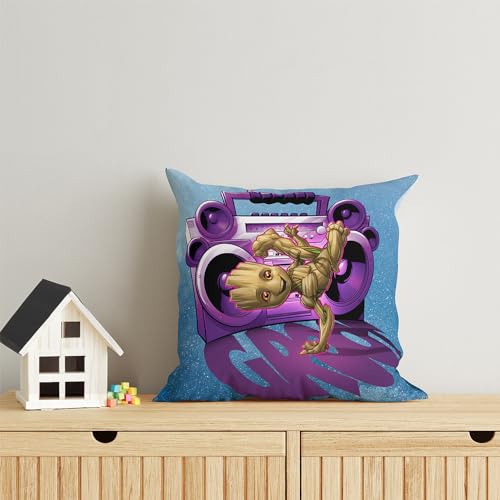Image of Sassoon Groot Reversible Cartoon Printed Cushion Cover, Teal (Pack of 1)