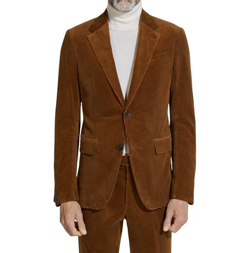 Men's Retro Corduroy Sport Coat Business Formal Blazer,Regular Fit Jacket Overcoat Autumn Winter for Wedding Prom3