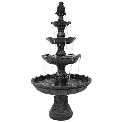 Sunnydaze Grand Courtyard 80-Inch 4-Tier Outdoor Water Fountain - Large