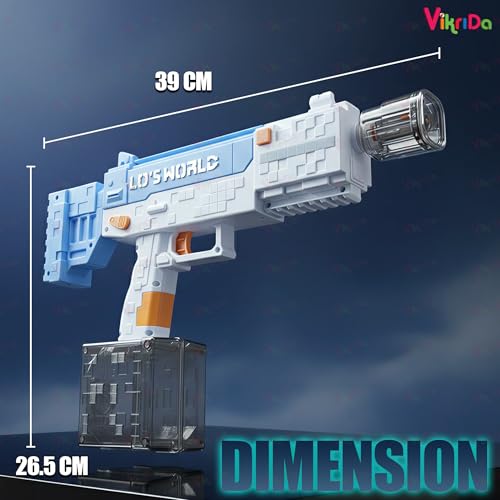 Image of VikriDA Automatic Electric Water Blaster with Continuous Firing & LED Lights High-Power Long Range Water Cannon for Kids & Adults Perfect for Beach Trips, Poolside Games & Outdoor Summer Water Play