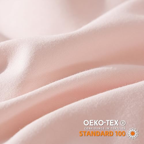 YIRDDEO Queen Comforter Set - Comforter Queen Size Sets with Ball Pom Fringe, Soft Bedding Set for All Seasons - 3 Pieces, 1 Comforter (90"x90") & 2 Pillow Shams (20"x26"), Blush