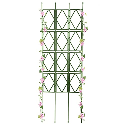 Clôture de jardin en treillis pliable et antirouille pour support de plantes grimpantes