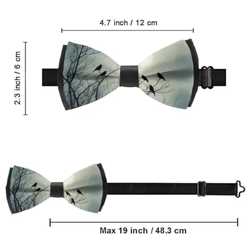 Printed Adjustable Length Bow Tie, Men’s Pre-tied Comfortable for Work and Party4