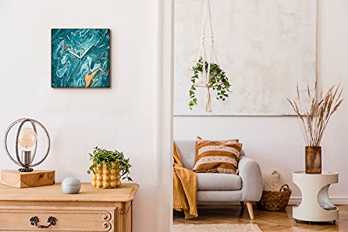 Horloge sur Toile Silencieuse pour Salon Décoration Murale Abstraction 30x30 - 4